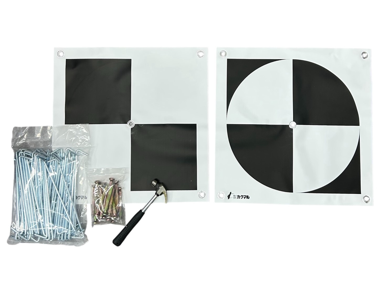 Sada 20ks vlícovacích terčů, PVC, 40x40 cm, s hřeby a kladivem, Myzox