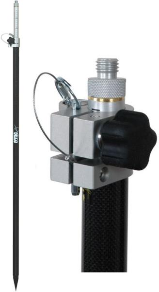 Tyčka pro TS, karbon/kovová, teleskopická, 2.6 m, s libelou, šroub, SECO