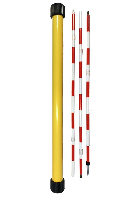 Tyčka skládací, červenobílá, 150 cm,  (3x50cm, prům. 9 mm), v pouzdře, Myzox