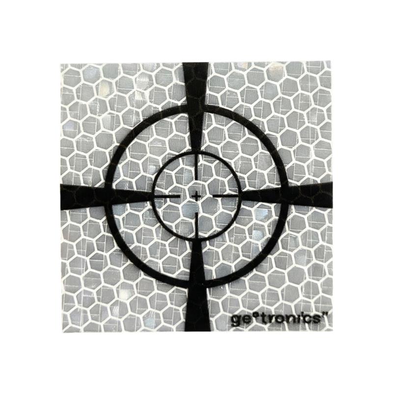 Odrazný štítek bílý se zvýrazněným záměrným křížkem, 6x6 cm, sada 10 ks