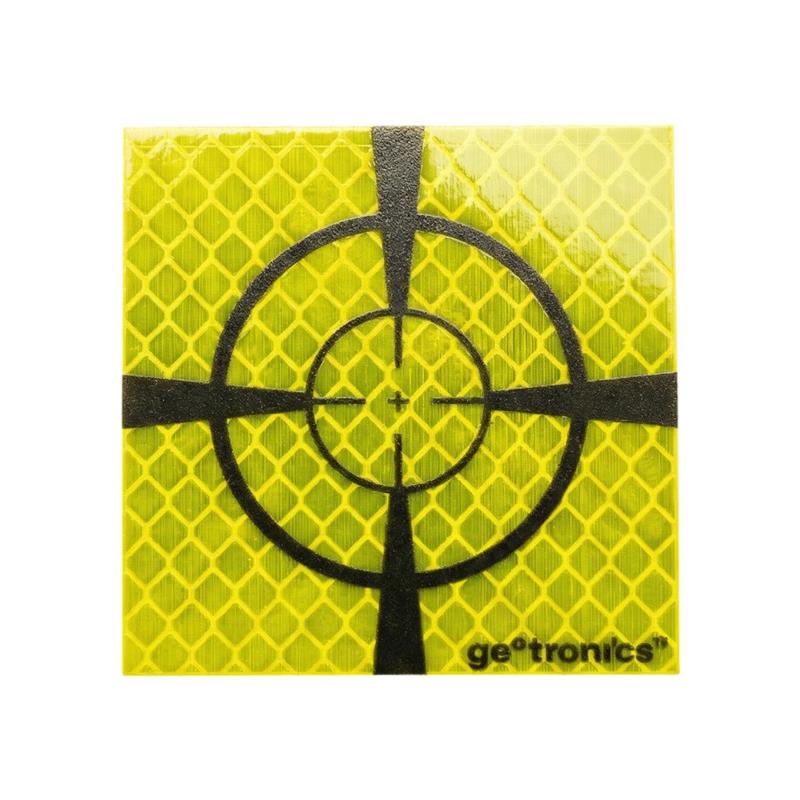 Odrazný štítek žlutý/fluo se zvýrazněným záměrným křížkem, 6x6 cm, sada 10 ks